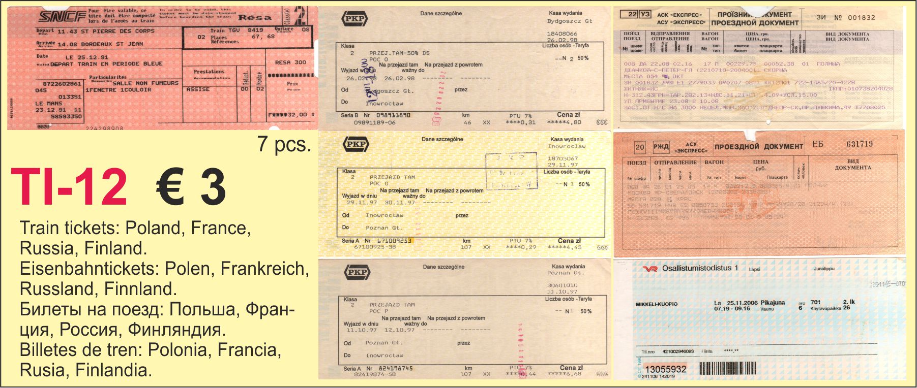 Train tickets